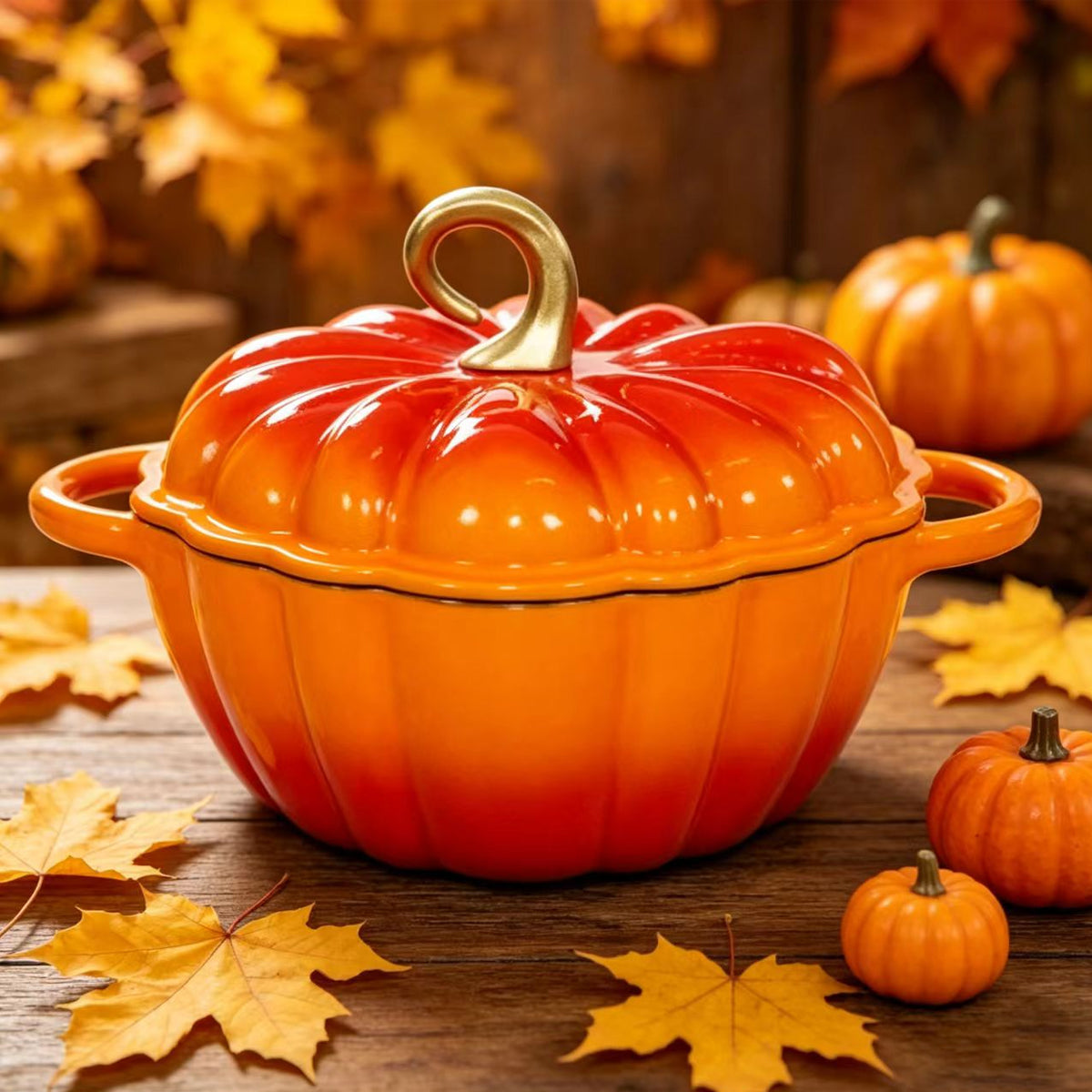 HarvestGlow™ 4.5-Qt Pumpkin Dutch Oven: A Culinary Delight
